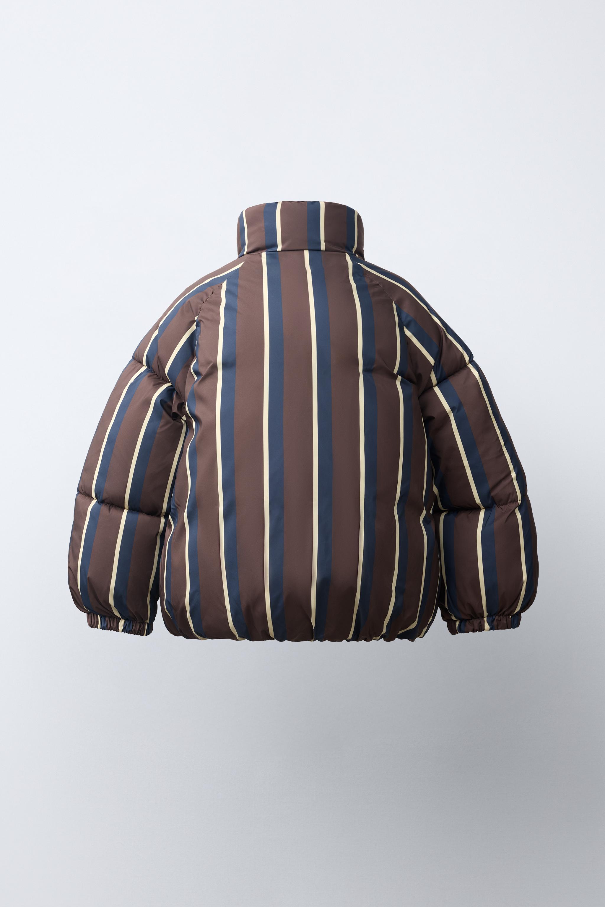 WATER-REPELLENT PADDED STRIPED COAT